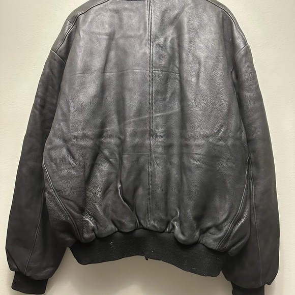 Vintage Roots Dark Leather Bomber Jacket - Picture 3 of 6